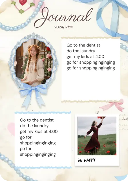 Memory journal template with photos